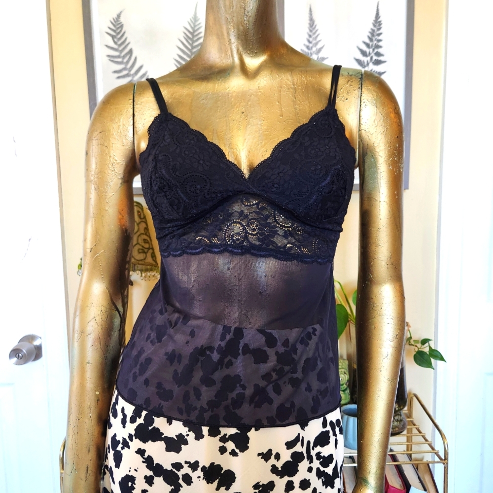 Vintage Onyx Sheer Mesh Cami